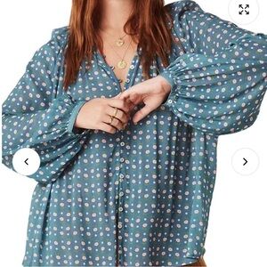 Spell Floral Blue Blouse Size XS.